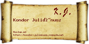 Kondor Juliánusz névjegykártya
